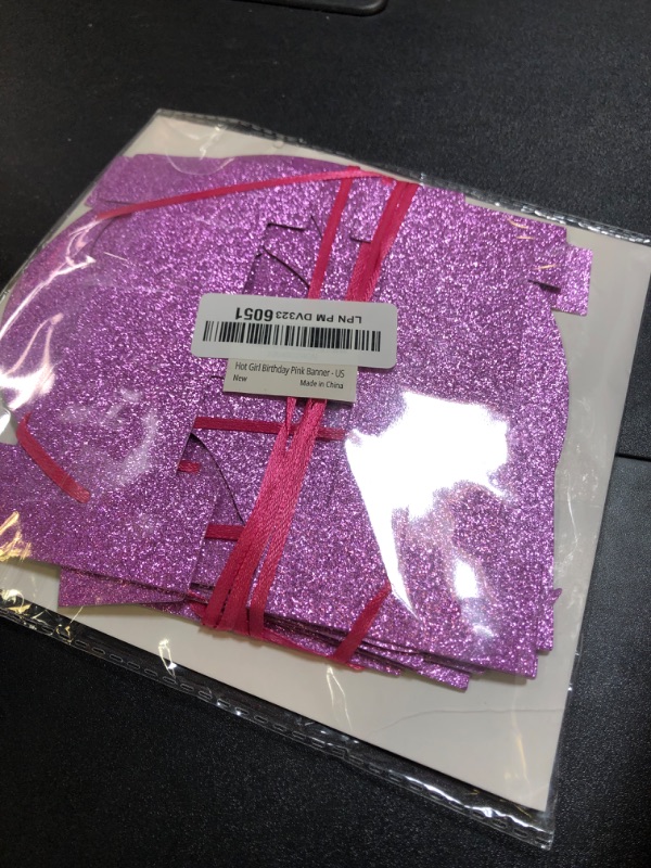 Photo 1 of KatchOn Shiny Glitter Hot Girl Birthday Banner - Prestrung, 10 Feet | Hot Girl Bday Banner for Pink Birthday Decorations