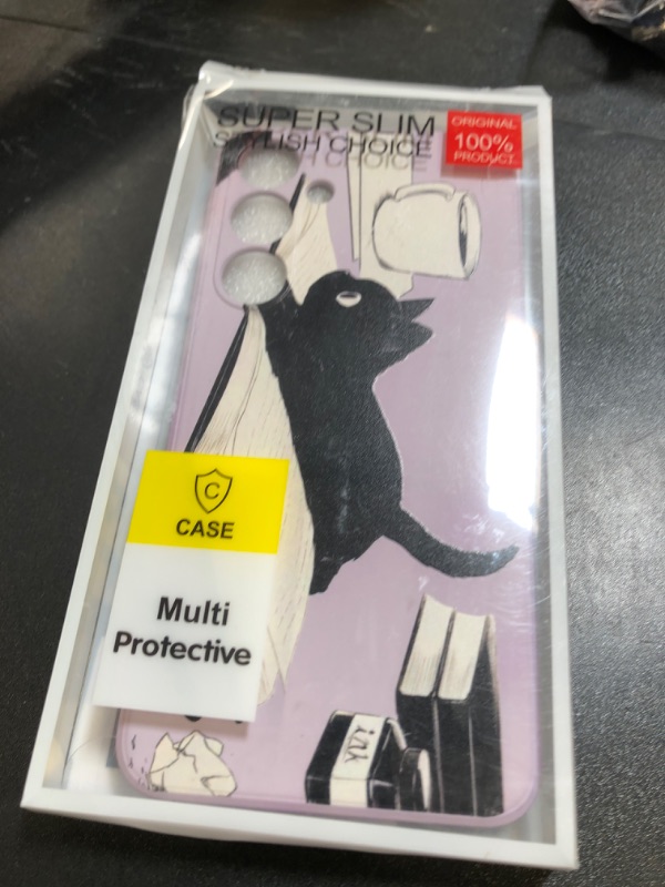 Photo 1 of LEECG for Samsung Galaxy S23 Plus Case, Creative Pattern Design Silicone Slim Thin Protective S23 Plus Phone Cover 6.6" - Cat Purple