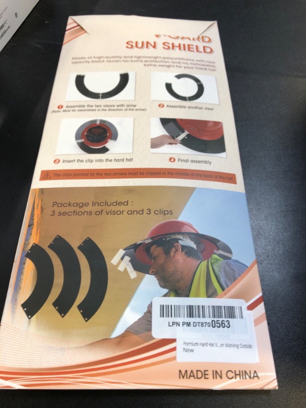 Photo 1 of Premium Hard Hat Visor Compatible with Standard V-Gard Full Brim Attachment for Men or Women Working Outside