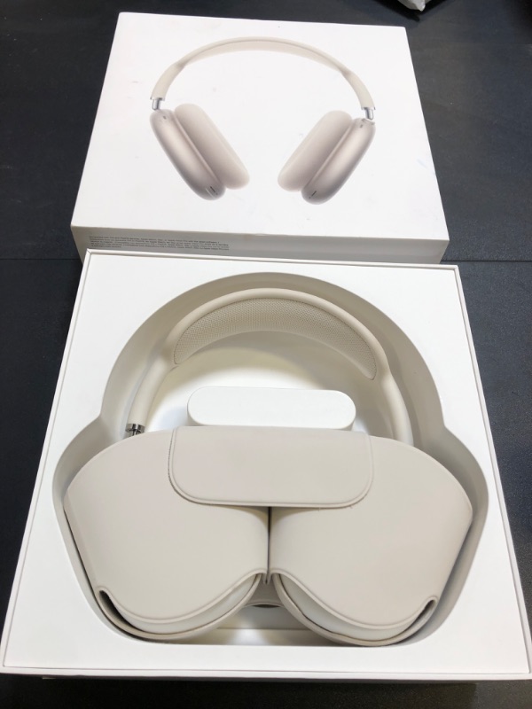 Photo 1 of Apple AirPods Max Wireless Over-Ear Headphones, Pro-Level Active Noise Cancellation, Transparency Mode, Personalized Spatial Audio, USB-C Charging, Bluetooth Headphones for iPhone - Starlight