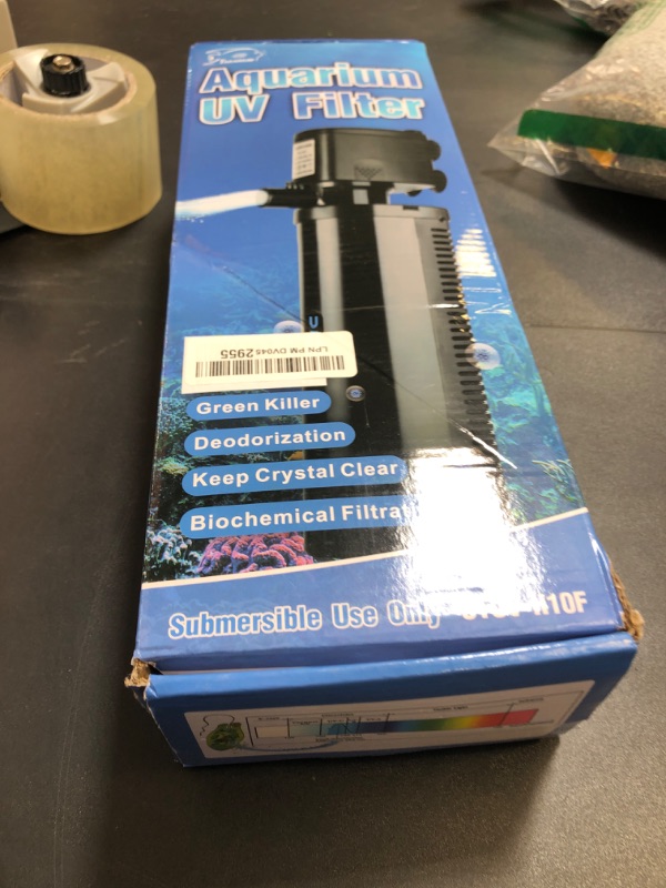 Photo 1 of Aquarium Filter U-Very Suitable for 75-300 Gallon Tank, 500GPH Fish Tank Filters for Green Control, Powerful Internal Submersible Pump for Turtle Tank, Pond, Cold Plunge Air/Oxygen Enhancement