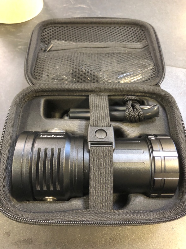 Photo 1 of LetonPower Diving Flashlight, L24 12000Lumens Dive Light,100m Underwater Video Light, Scuba Dive Lights, Underwater flashlights with Type-C Charging for Professional Under Water Sports