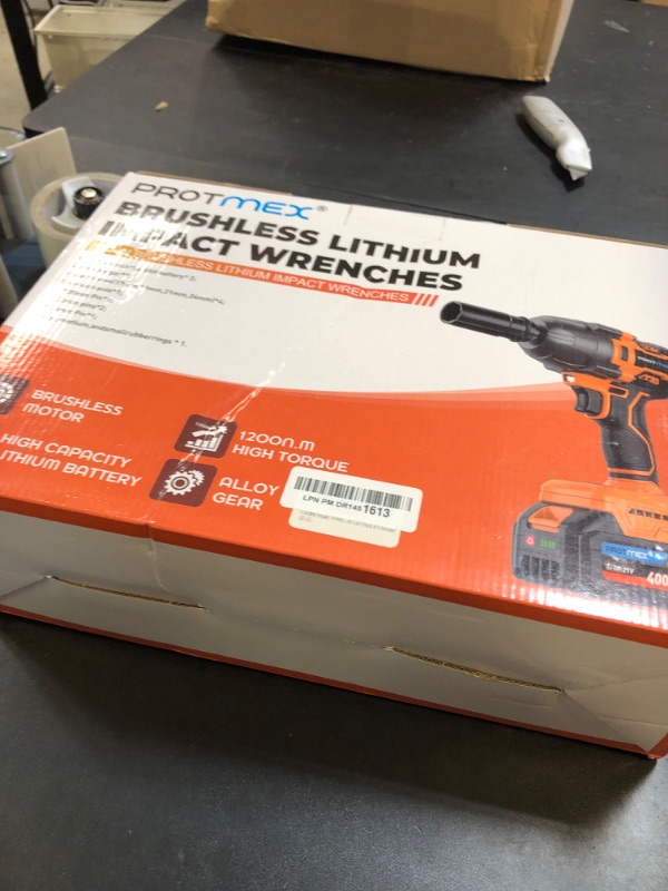 Photo 1 of Cordless Impact Wrench, 900Ft-lbs (1200N.m) 1/2" Brushless Impact Gun, 21V High Torque Power Impact Driver, 2x4.0Ah Batteries Electric Impact Motor Variable Speeds for Family Car/Pickup Truck/Mower