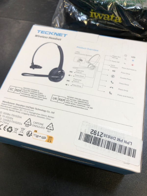 Photo 1 of TECKNET Bluetooth Headset, Wireless Headset with Noise Canceling Microphone for Trucker, On-Ear Bluetooth Headphone with Mute Mic for Work