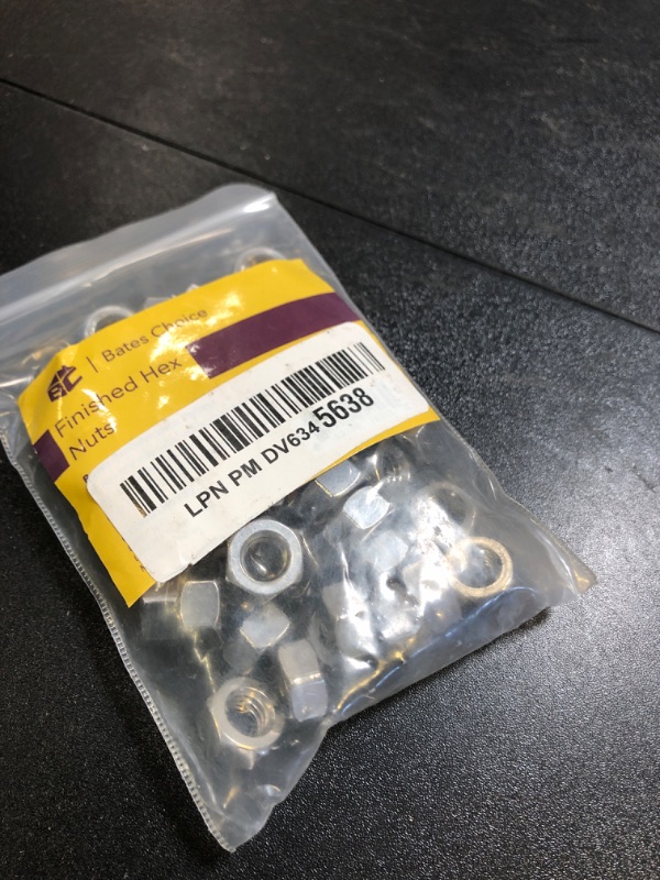 Photo 1 of Bates Stainless Steel Hex Nut, 5/16-18, 50 Pack - Stainless, Metal, Hardware Nuts