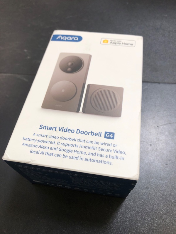 Photo 1 of Aqara Video Doorbell G4 (Chime Included), 1080p FHD HomeKit Secure Video Doorbell Camera, Local Face Recognition and Automations, Wireless or Wired, Supports Apple Home, Alexa, Google, IFTTT, Gray
