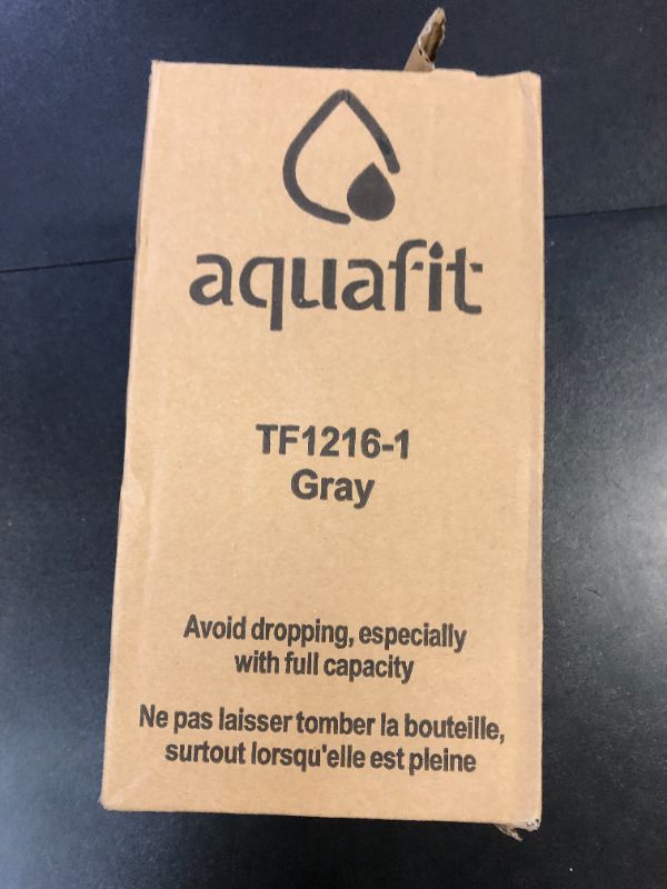 Photo 1 of AQUAFIT 64 oz Water Bottle with Time Marker - Straw & Chug Lid - BPA Free Half Gallon Water Bottle, Big Water Bottle with Straw, Gym Water Bottle with Handle, Gallon Water Jug (Gray, 64 Ounces)