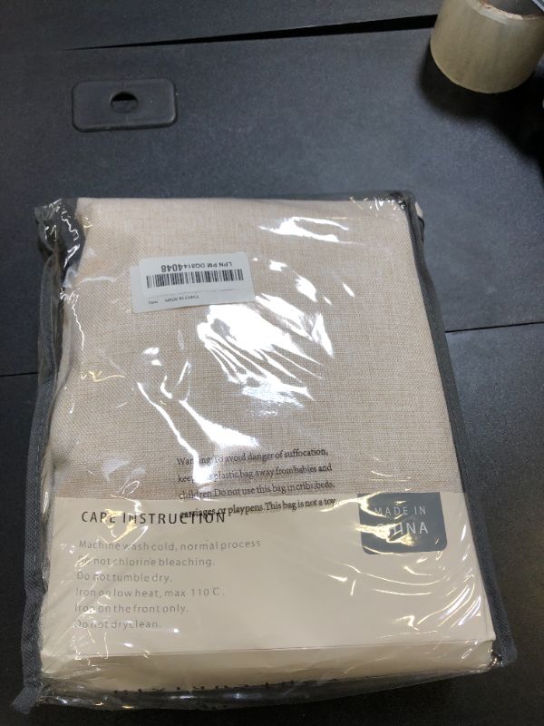 Photo 1 of 100% Blackout Shield Linen Blackout Curtains for Bedroom 84 Inches Long, Back Tab/Rod Pocket Living Room Drapes, Thermal Insulated Blackout Curtains 2 Panels Set, 50" W x 84" L, Cream