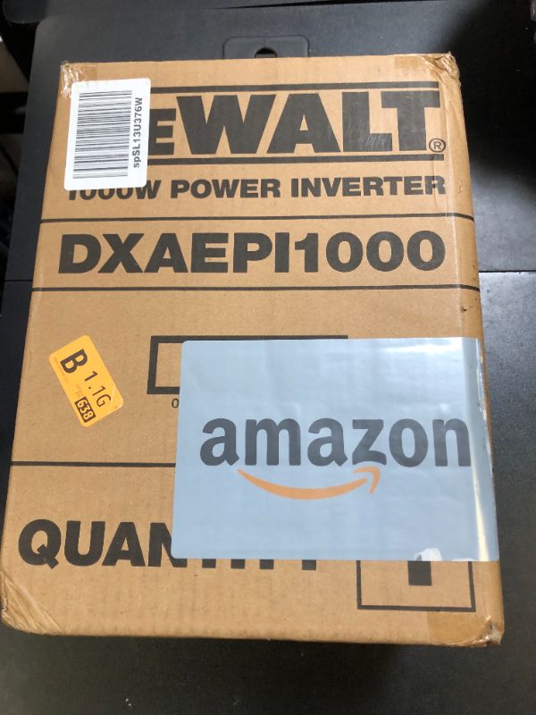 Photo 1 of DEWALT DXAEPI1000 Power Inverter 1000W Car Converter with LCD Display: Dual 120V AC Outlets, 3.1A USB Ports, Battery Clamps