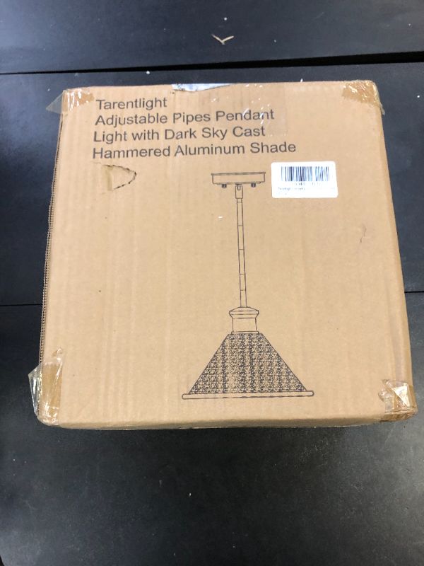 Photo 1 of Tarentlight Max 58”Ht Adjustable Tube Mini Pendant,Vintage Hammered Pattern Cast Aluminum Shade,1-E26 Classic Lamp,Oil Rubbed Bronze Farmhouse Hanging Light for Kitchen Island,Entryway,Dining Room.