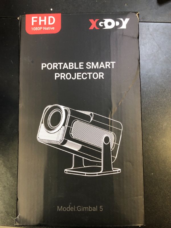 Photo 1 of Smart Mini Projector XGODY Gimbal5 Android 11 Full HD Projector Native 1080P 4K Support 5G WiFi 6 Bluetooth 5.0 Home Movie Projector Electric Focu Auto Keystone 180 Rotating For PC/Lap/PS5 Dull Black