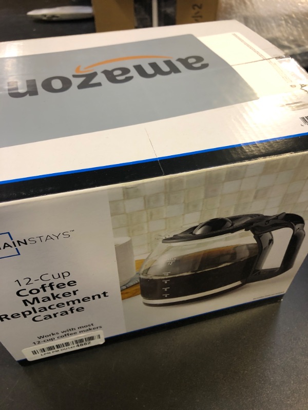 Photo 1 of 12-Cup Replacement Coffee Carafe Compatible with Mr. Coffee Coffee maker Pot, Replace Part# PLD12 PLD12-RB Series, Black Handle