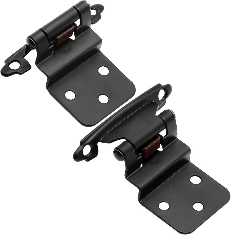 Photo 1 of Donanim 3/8"" Inset White Cabinet Hinges, 6 Pack (3 Pairs) Self Closing Hinges for White Cabinets Doors, 3/8 Inset White Kitchen Hardware Cabinet Door Hinges