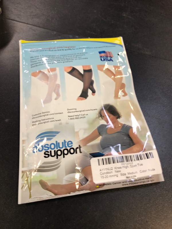 Photo 1 of Made in USA - Compression Stockings for Women 15-20mmHg - Womens Sheer Compression Knee High for Edema, Varicose Veins, Post Surgery Recovery - Nude, Medium - A111NU2