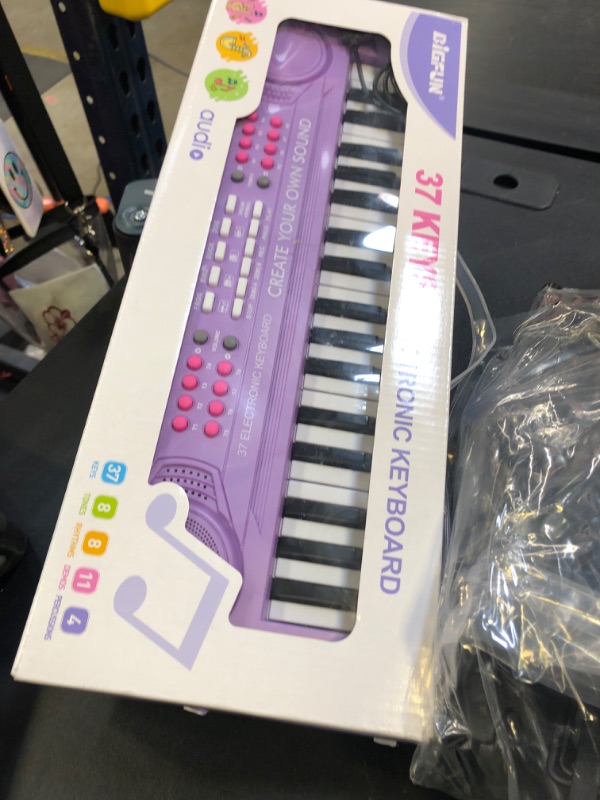 Photo 1 of BIGFUN Kid Keyboard Piano - 37 Keys Toddler Keyboard Multifunction Music Educational Instrument Toy Electronic Piano for 3, 4, 5, 6, 7, 8 Girls and Boys (Purple)