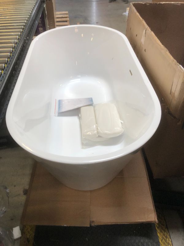 Photo 1 of WOODBRIDGE BTA1514-MB-Drain &O+ Pillow Bathtub, Black