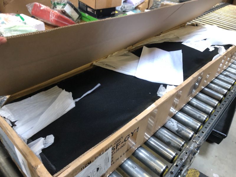 Photo 1 of INCOMPLETE SET!!! PVWIIK Upholstered Full Size Platform Bed with Soft Plush & Padded, Solid Wood Bedframe w/Wood Slat Support for Bedroom, Living Room, Office, No Box Spring Needed, Grey BOX 1 OF 2 ONLY!!!