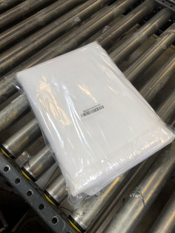 Photo 1 of Long No Hook Slub Textured Shower Curtain with Snap-in PEVA Liner Set - 71" x 77"(75"), Hotel Style with See Through Top Window, Fabric Curtain & Waterproof Liner, White, 71x77