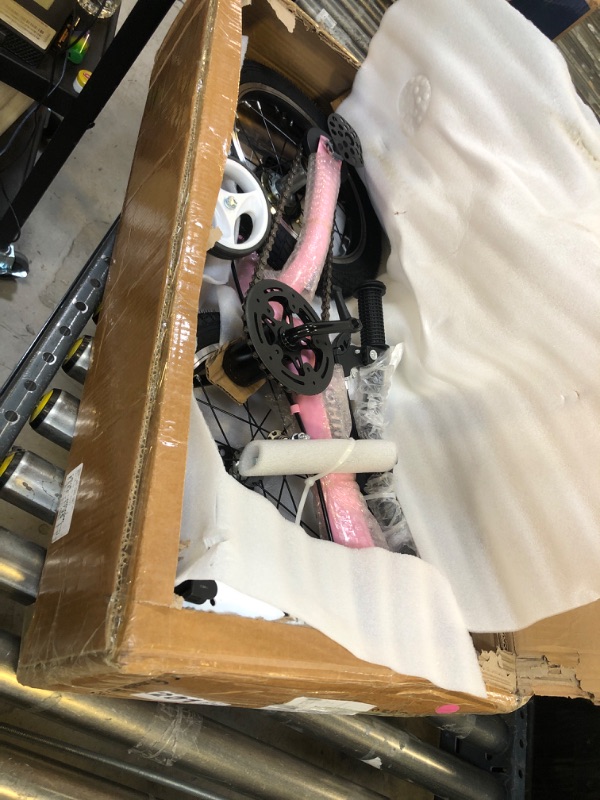 Photo 1 of OHIIK Balance Bike 2 in 1 for Kids 3 4 5 6 7 Years Old,Balance to Pedals Bike,12 14 16 inch Kids Bike,with Pedal kit,Training Wheels,Brakes (14 inch, Pink)