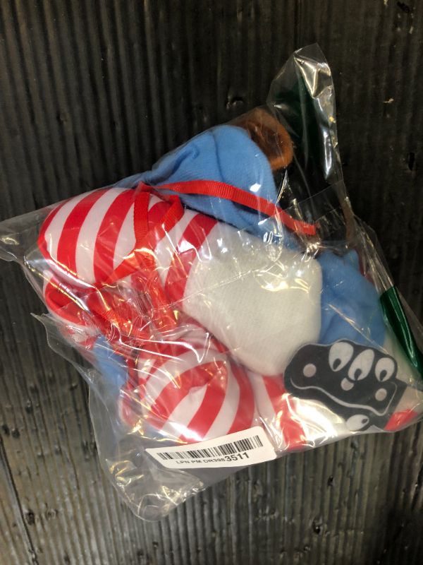 Photo 1 of nezababy Chucky Dog Costume with Knife Wig Halloween Chucky Puppy Outfits Scary Dead Dog Clothes Cosplay for Pet Small Medium Dogs Cats Funny Dress Up (Medium)