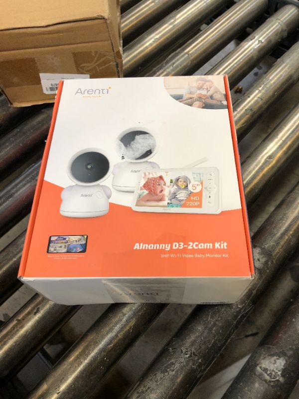 Photo 1 of ARENTI 3MP Baby Monitor with 2 Cameras, 5-inch Split Screen Display, WiFi 6 Smartphone App, Night Vision, Cry Detection, Temp & Humidity Sensor, 2-Way Audio (D3 Set)