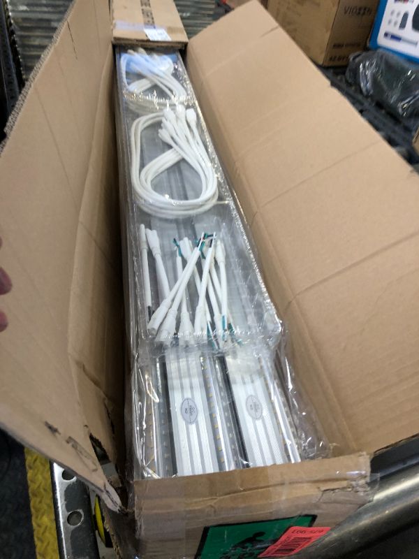 Photo 1 of Barrina LED Shop Light, 8FT 72W 10000LM 5000K, Daylight White, V Shape, Clear Cover, Hight Output, Linkable, T8 LED Tube Lights, for Garage 8 Foot with Plug (Pack of 10)