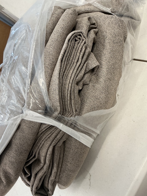 Photo 1 of KEQIAOSUOCAI Living Room Curtains for Large Windows Modern Farmhouse Patio Sliding Door Curtains for Bedroom 2 Panels, Back Tab Pinch Pleated Blackout Drapes 72 Inch Wide by 96 Inch Long, Taupe