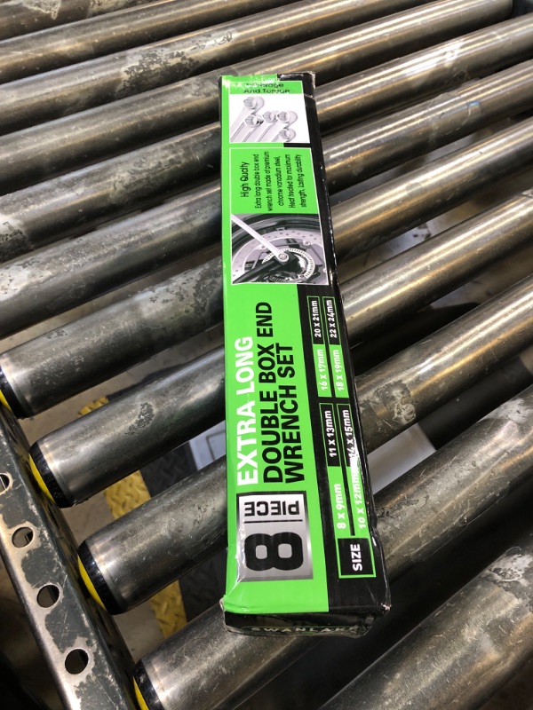 Photo 1 of SWANLAKE 8PCS Extra Long Double Box End Wrench Set, CR-V, Less Effort Aviation Wrench Metric 8mm - 24mm