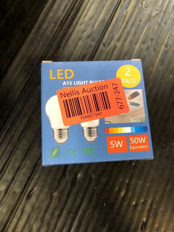 Photo 1 of NETEHA 2 Pack A15 5W 120V E26 Base LED Refrigerator Light Bulb, Non-Dimmable 50W Equivalent 5000K Daylight White LED Appliance Light Bulb for Ceiling Fan and Lighting Fixtures