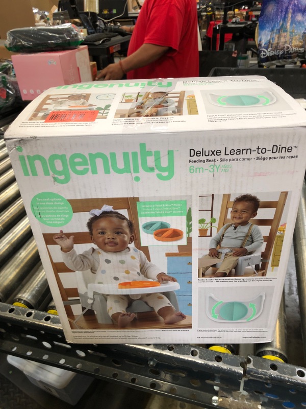 Photo 1 of Ingenuity Deluxe Learn-to-Dine Feeding Seat – Infant and Toddler Feeding Chair and Booster Seat with Tray and 2 Snap-in Plates
