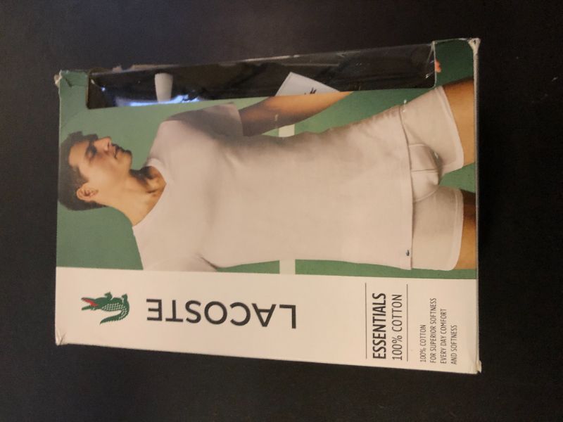 Photo 1 of Lacoste Men's 100% Cotton Slim Fit V-Neck T-Shirt, 3-Pack, Black, XX-Large