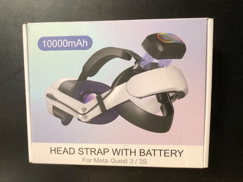Photo 1 of Saqico 10000mAh Battery Head Strap for Meta Quest 3s/3 with Cool RGB and Magnetic Battery Design,for Oculus Quest 3/3s Accessories Extra VR Playtime Premium Comfort & Adjustable, Reduce Facial Stress