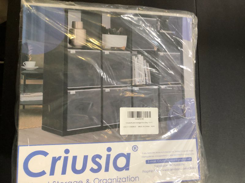 Photo 1 of Criusia Storage Cubes - 11 Inch Heavy Duty Fabric Storage Bins for Shelves Closet, Cube Organizer - 8 Pack Collapsible Cube Storage Bins Baskets for Organizing Clothes Blankets Toys (Grey)