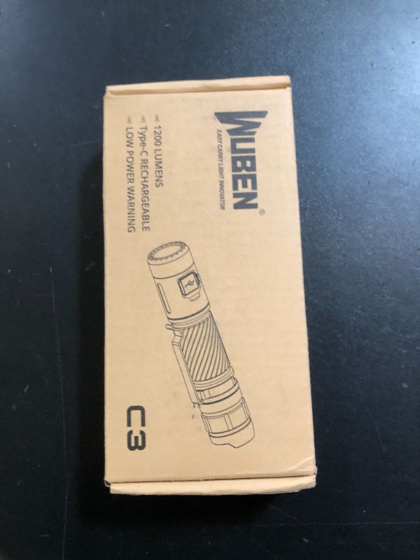 Photo 1 of WUBEN C3 Flashlight 1200 High Lumens Rechargeable Flashlights 6 Modes Super Bright IP68 LED Tactical Flashlight for Camping, Home, Emergency, Rescue, Hunting, Inspection, Repair, Tool Gifts for Men