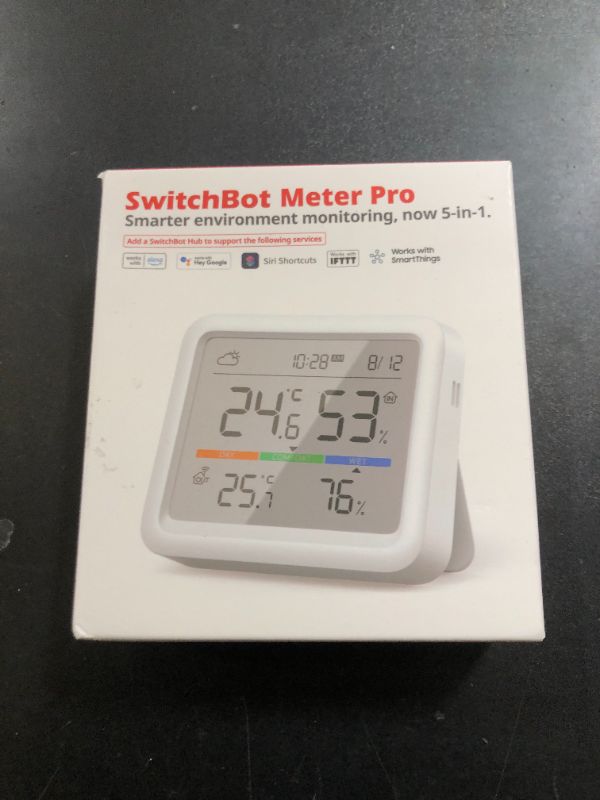 Photo 1 of SwitchBot Bluetooth Temperature and Humidity Monitor Meter Pro, Wireless Indoor Hygrometer Sensor with App Control, Thermometer for Room, Greenhouse, Free Data Storage Export, 393ft Bluetooth Range