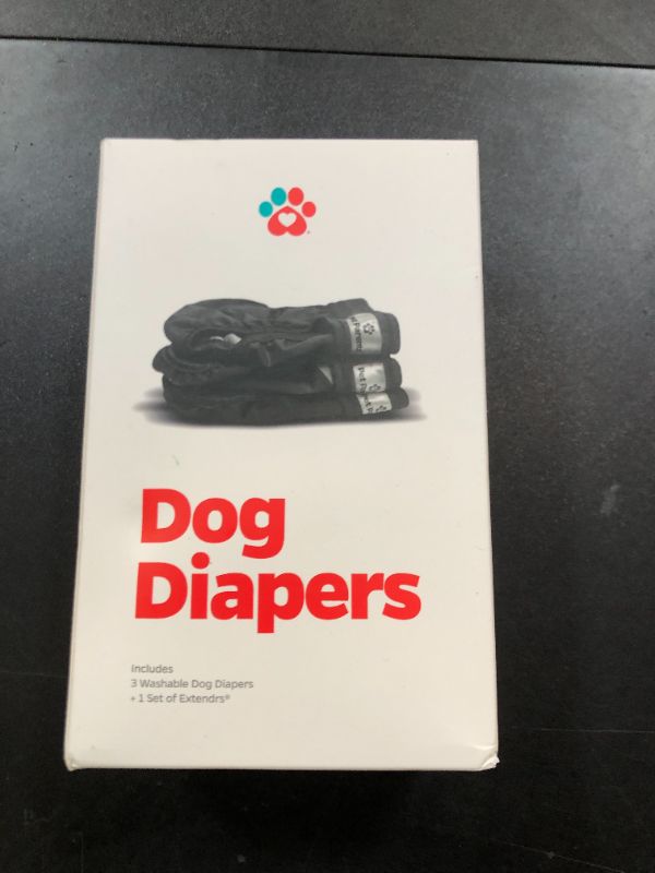 Photo 1 of Pet Parents® Washable Dog Diapers (3pack) + Extendrs® of Durable Doggie Diapers, Premium Dog Diapers Female & Male (Small, Black)