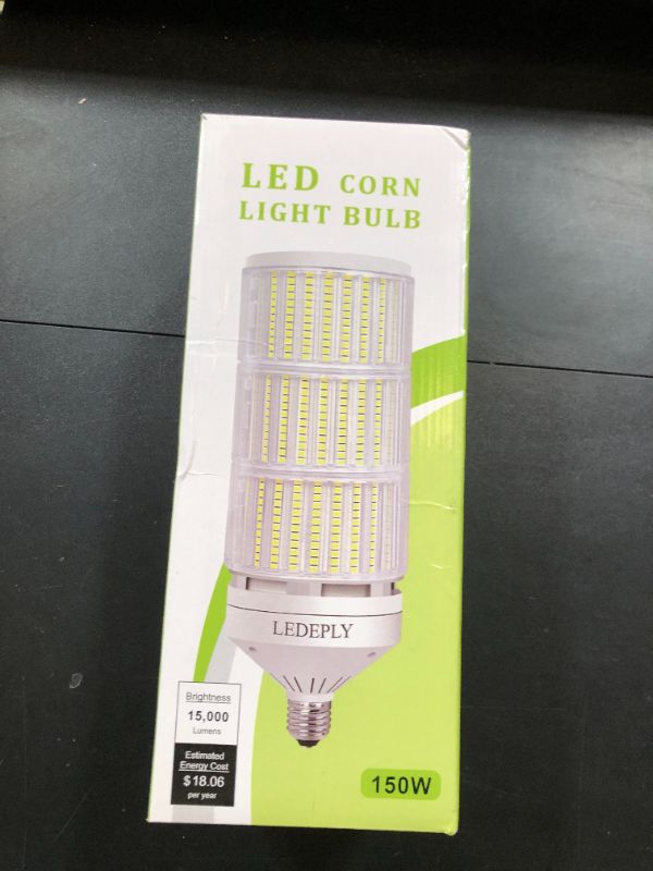Photo 1 of 1000W Equivalent LED Corn Light Bulb New Upgraded, 15000 Lumens,Daylight White 5000K, E26/E39, 150W Large Area Corn Bulb, Medium Base for High Bay, Barn, Warehouse, Factory, Workshop, Backyard