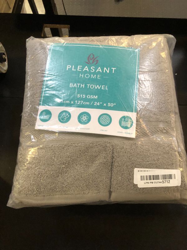 Photo 1 of Pleasant Home Bath Towels Set of 6 (24” x 50”) 100% Cotton, 515 GSM | Lightweight, Soft & Absorbent Luxury Towels for Bathroom | for Gym, Pool & Spa | 6 Pack, Gray