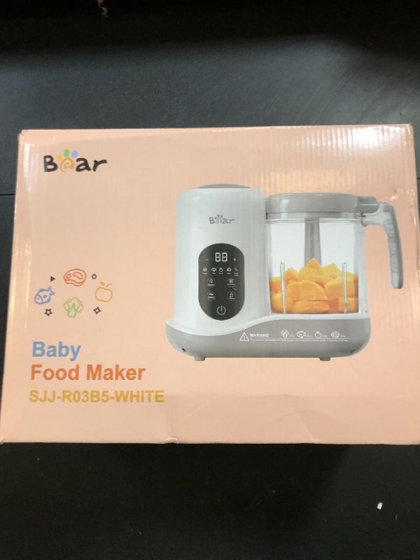 Photo 1 of BEAR 2024 Baby Food Maker | One Step Baby Food Processor Steamer Puree Blender | Auto Cooking & Grinding | Baby Food Puree Maker with Self Cleans | Touch Screen Control, White