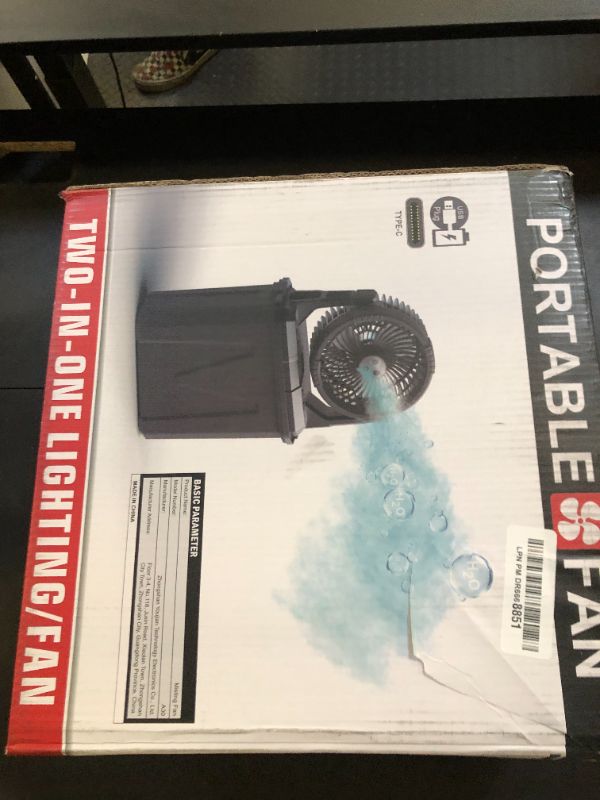Photo 1 of GHORA Portable Misting Fan with Remote,Camping Fan with 20000mAh Rechargeable Battery,9L Water Tank,4 Speed Levels,4 Spray Modes,RGB Lights for Fishing,Travel,Garden Parties,Outdoor Indoor Cooling