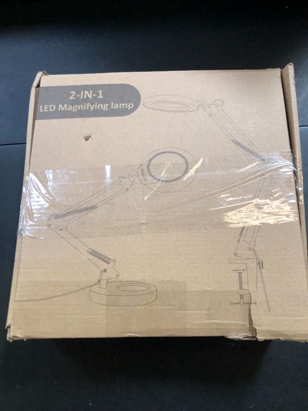 Photo 1 of 10X Magnifying Glass with Light and Stand, 5 Color Modes Stepless Dimmable 2-in-1 Desk Lamp with Clamp, Hands Free LED Lighted Magnifier with Light for Craft Hobby Painting Reading Repair Close Works