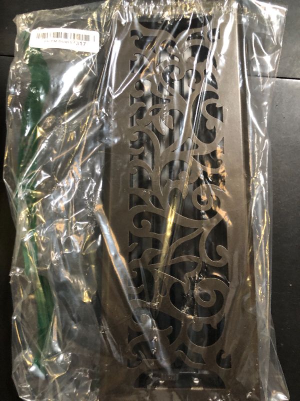Photo 1 of Sierra Grates 4" x 14" Floral Floor Register in Metallic Bronze Finish - Vent Covers for Home Floor- Decorative Air Vent Covers- Floor Register 4” x 14” (Duct Opening)