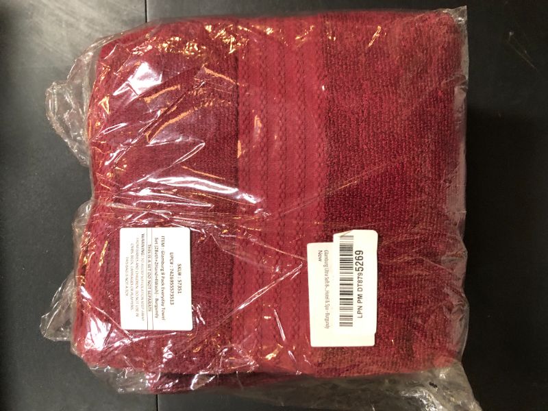 Photo 1 of GLAMBURG Ultra Soft 8-Piece Towel Set - 100% Pure Ringspun Cotton, Contains 2 Oversized Bath Towels 27x54, 2 Hand Towels 16x28, 4 Wash Cloths 13x13 - Ideal for Everyday use, Hotel & Spa - Burgundy