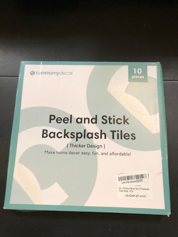 Photo 1 of Commomy Thicker Blue Peel and Stick Backsplash - 10 pcs of 12" x 12" - 3D Adhesive Peel and Stick Tiles Backsplash for Kitchen, Bathroom, Removable, Waterproof, Vinyl Wall Tile