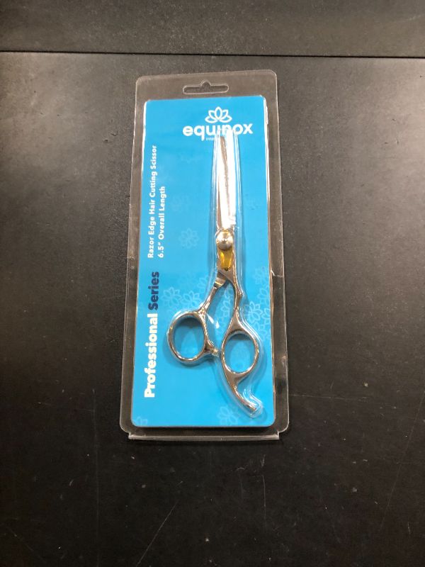 Photo 1 of Equinox Professional Razor Edge Series Barber Hair Cutting Scissors - Japanese Stainless Steel Salon Scissors - 6.5” Overall Length - Fine Adjustment Tension Screw - Premium Shears for Hair Cutting