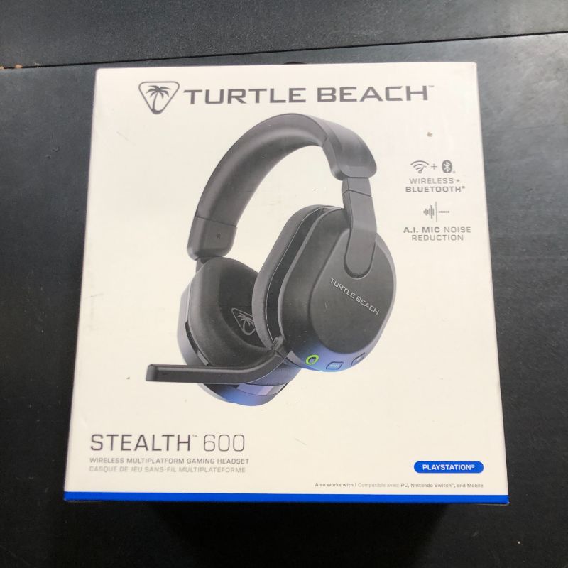 Photo 1 of Turtle Beach Stealth 600 Wireless Multiplatform Amplified Gaming Headset for PS5, PS4, PC, & Mobile – Bluetooth, 80-Hr Battery, Noise-Cancelling Flip-to-Mute Mic, 50mm Speakers – Black