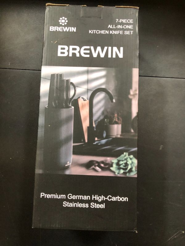 Photo 1 of Knife Set, Brewin Kitchen Knife Set, Knives Set for Kitchen, Universal Knife Block, Utility Knife Block Set, Kitchen Essentials, New Home Essentials, Apartment Essentials, Dishwasher Safe