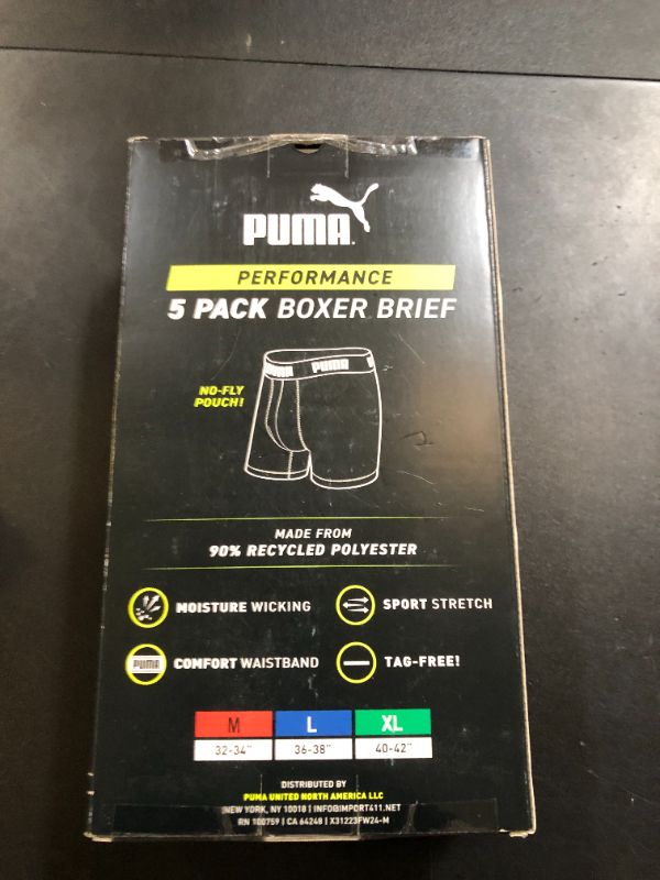 Photo 1 of PUMA Men's Microfiber Boxer Brief, 5-pack (Large, Black and Gray)