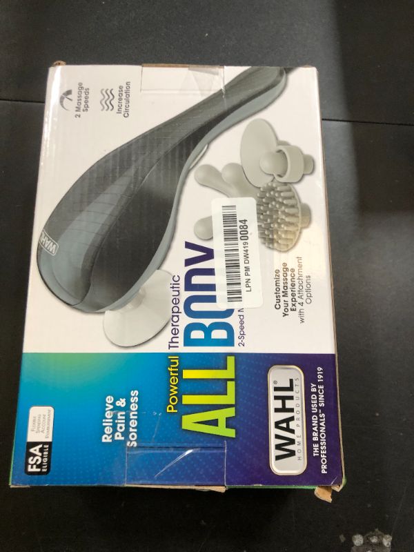 Photo 1 of Wahl Soothing Vibration Corded Massager with 4 Attachment Heads, 2 Speed Massage Tool for Pressure & Pain Relief on The Face, Neck and Head, FSA Eligible, Model 4120-600