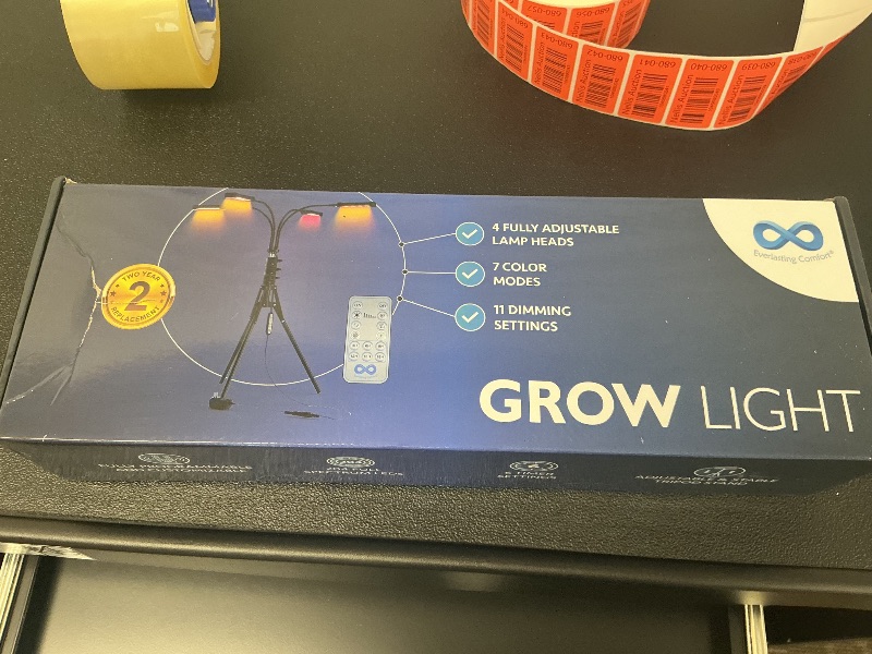 Photo 1 of Everlasting Comfort Grow Lights for Indoor Plants Full Spectrum - Plant Lights for Indoor Growing (4 Lamps), 3-18 Hour Timer, Adjustable 62" Tripod, LED Grow Lights, Plant Light for Seed Starting